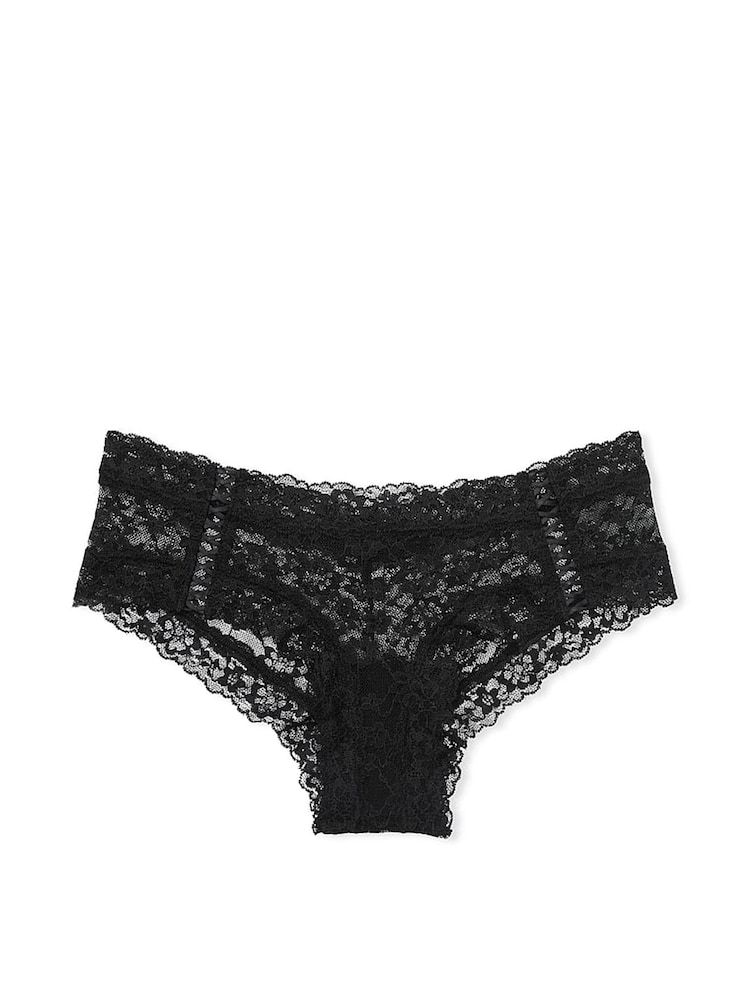 Victoria's Secret Black Double Side Lace Up Cheeky Knickers - Image 3 of 3