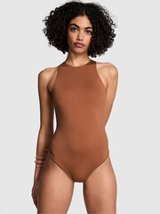Victoria's Secret PINK Caramel Brown Soft Stretch Tank Bodysuit - Image 1 of 4