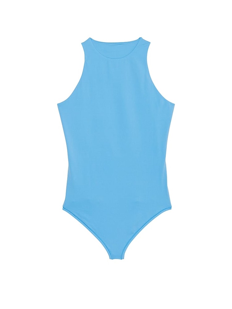 Victoria's Secret PINK Castaway Blue Rib Soft Stretch Tank Bodysuit - Image 4 of 4 Victoria's Secret PINK Castaway Blue Rib Soft Stretch Tank Bodysuit - Image 4 of 4