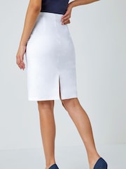 Roman White Pull On Stretch Pencil Skirt - Image 2 of 3