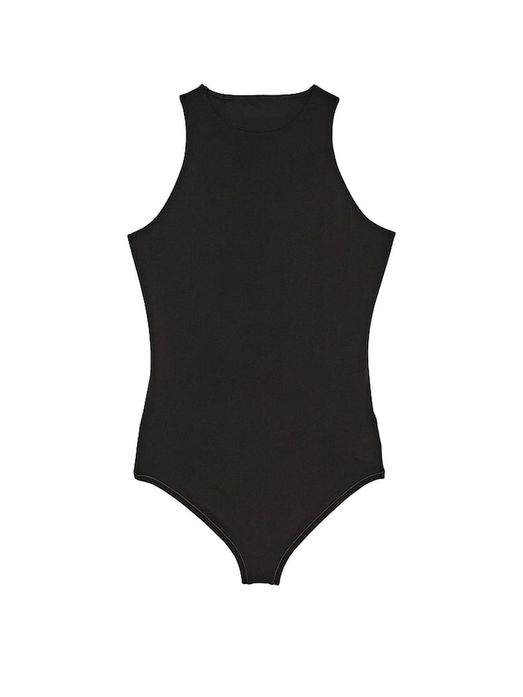 Victoria's Secret PINK Pure Black Soft Stretch Tank Bodysuit - Image 4 of 4 Victoria's Secret PINK Pure Black Soft Stretch Tank Bodysuit - Image 4 of 4