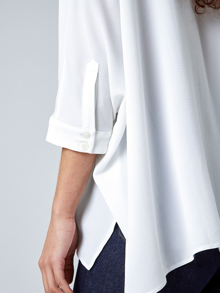 Roman White Relaxed Smart Stretch Shirt - Image 2 of 5 Roman White Relaxed Smart Stretch Shirt - Image 2 of 5