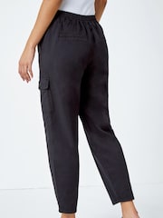 Roman Black Casual Cargo Stretch Trousers - Image 4 of 6