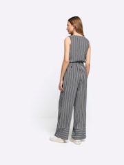 River Island Black Stripe Pull On Trousers - Image 2 of 4