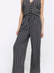 River Island Black Stripe Pull On Trousers - Image 3 of 4