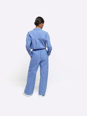 River Island Blue Petite Palazzo Pull-On Trousers - Image 2 of 4