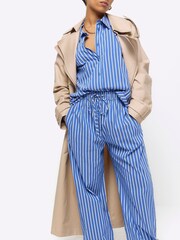 River Island Blue Petite Palazzo Pull-On Trousers - Image 3 of 4