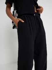 River Island Black Petite Linen Feel Double Faced Trousers - Image 6 of 8