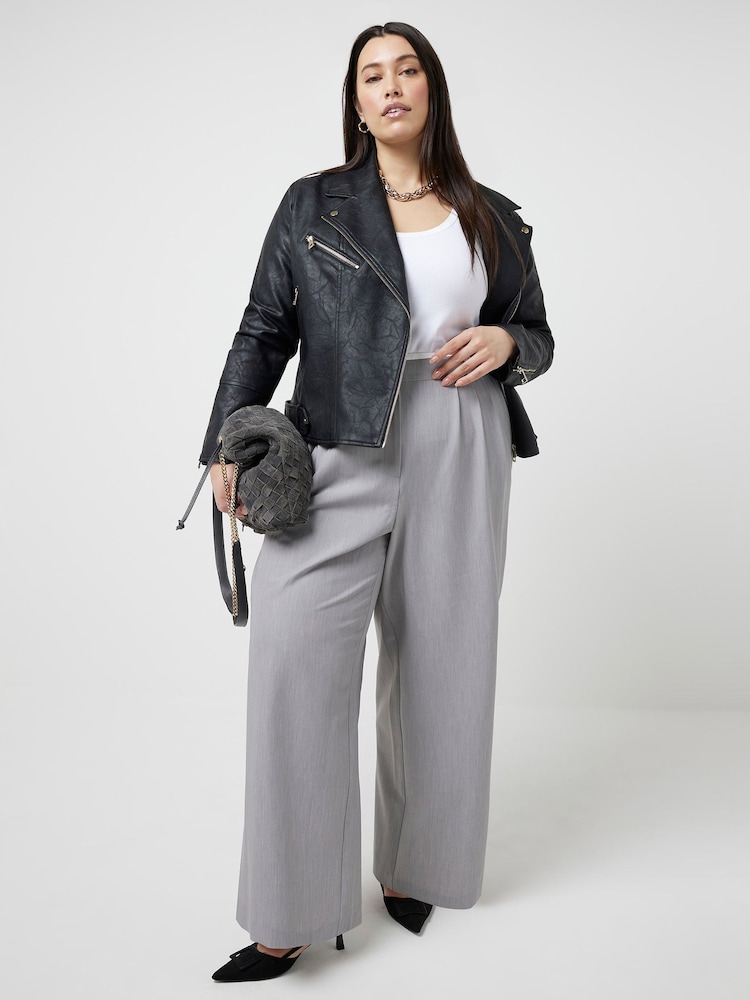River Island Light Grey Curve Contrast Side Stripe Trousers - Image 1 of 4