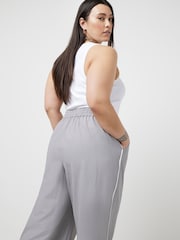 River Island Light Grey Curve Contrast Side Stripe Trousers - Image 2 of 4