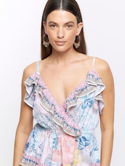 River Island Overall mit Rüschen und kalten Schultern​​​​​​​ - Bild 3 von 4