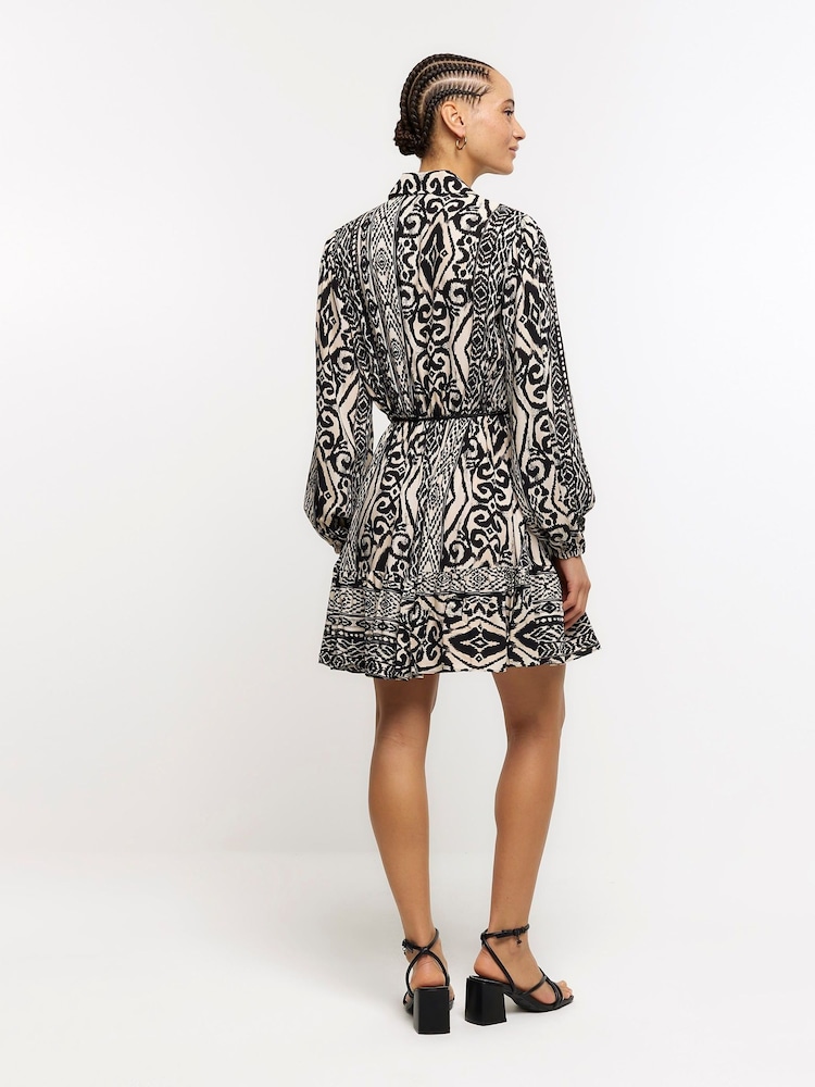 River Island Black Belted Shirt Dress - Image 2 of 6