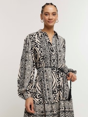 River Island Black Belted Shirt Dress - Image 4 of 6