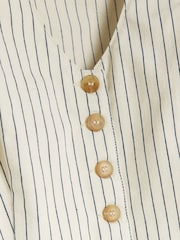 River Island Ecru Stripe Button Front Waistcoat - Image 4 of 4