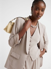 River Island Beige Chuck on Tailored Blazer - Image 3 of 4