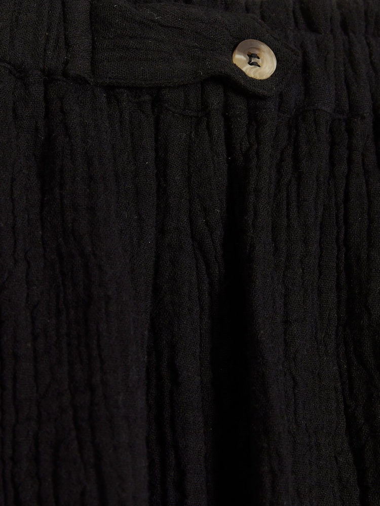 River Island Black Curve Linen Feel Shorts - Image 5 of 5