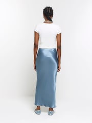 Blau - River Island Rock im Biascut mit Bindegürtel - Bild 2 von 6