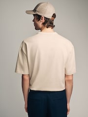 Ecru White Single Relaxed Fit 100% Cotton Graphic Heavyweight T-Shirt - Image 3 of 7