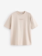 Ecru White Single Relaxed Fit 100% Cotton Graphic Heavyweight T-Shirt - Image 5 of 7