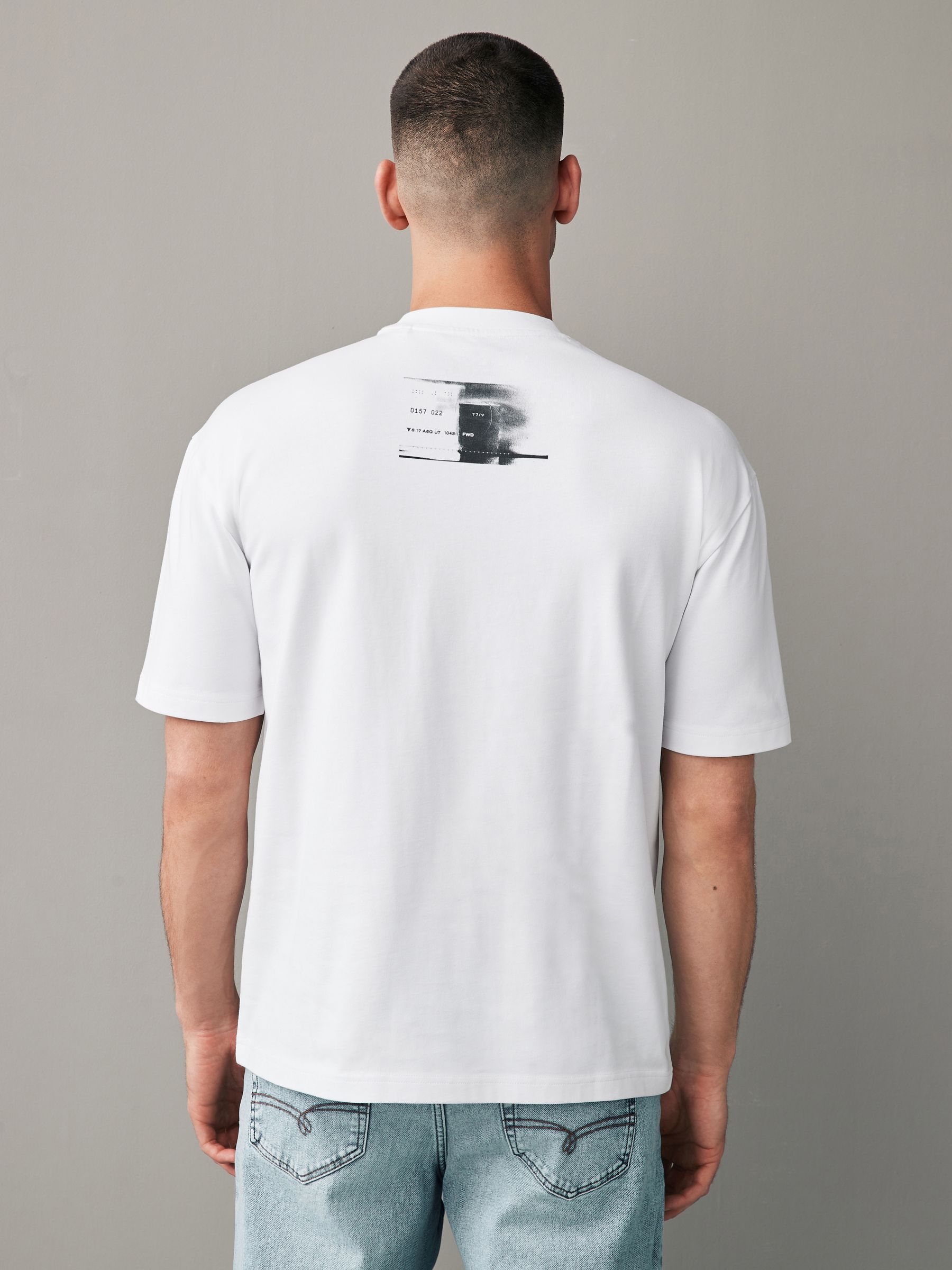 トップス Setinn En Plein Air TEE WHITE Philipp Plein men's cotton T-shirt with rhinestone logo