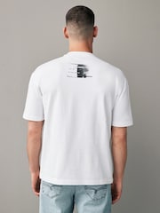 White Relaxed Fit Urban Graphic Front Print T-Shirt - Image 3 of 5