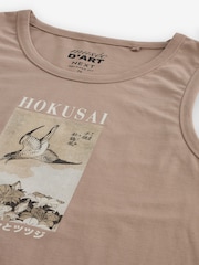kameno siva - 100% bombažna majica brez rokavov Hokusai License - Slika 7 iz 8