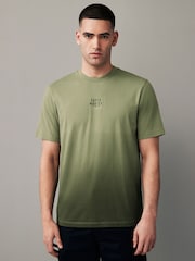 Green 100% Cotton Dip Dye T-Shirt - Image 2 of 8