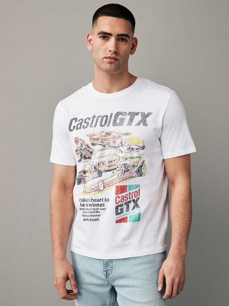 Castrol White 100% Cotton License T-Shirt - Image 4 of 7