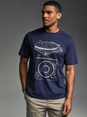 Blue/Grey/Green Music Graphic Band 100% Cotton T-Shirts 3 Pack - Image 7 of 12