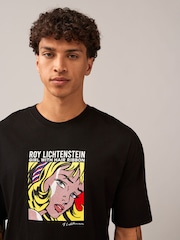 Black Roy Lichtenstein Artist Licence 100% Cotton T-Shirt - Image 5 of 8