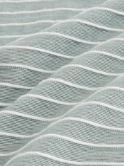 Sage Green 100% Cotton Textured Stripe T-Shirt - Image 6 of 7