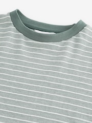 Sage Green 100% Cotton Textured Stripe T-Shirt - Image 7 of 7