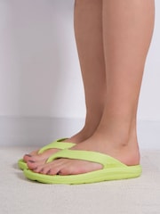 Totes Green Ladies Solbounce Toe Post Flip Flops Sandals - Image 1 of 5