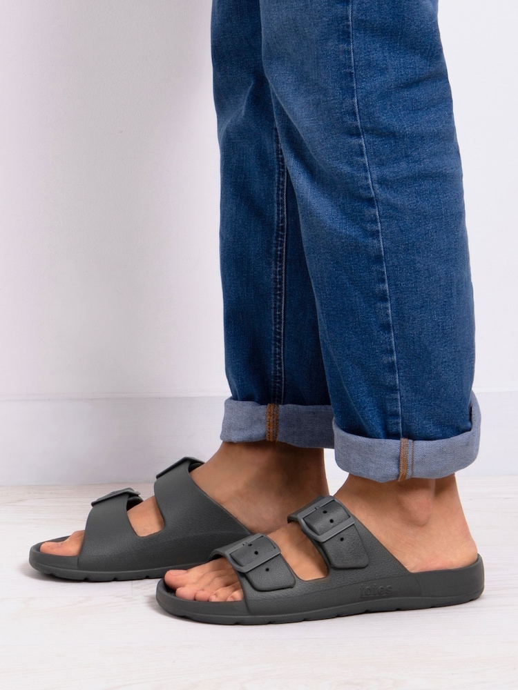 Gris - Sandalias con doble hebilla ajustable para hombre Solbounce de Totes - Imagen 1 de 5