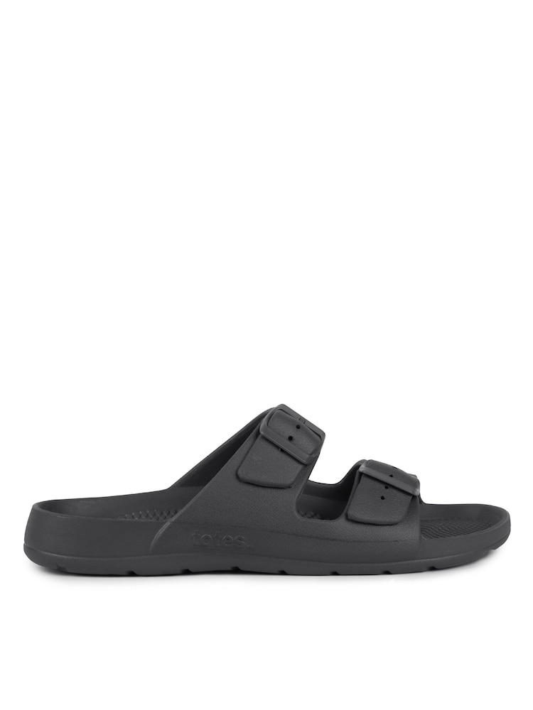 Gris - Sandalias con doble hebilla ajustable para hombre Solbounce de Totes - Imagen 2 de 5