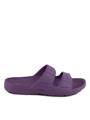 Totes Purple Kids Solbounce Moulded Double Buckle Slides - Image 2 of 5