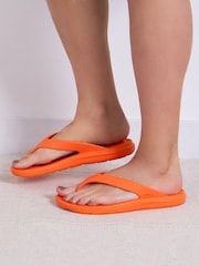 Totes Orange Ladies Solbounce Toe Post Flip Flops Sandals - Image 1 of 5