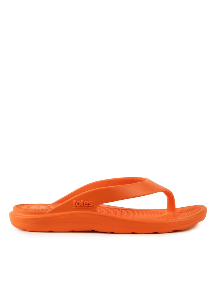Totes Orange Ladies Solbounce Toe Post Flip Flops Sandals - Image 2 of 5