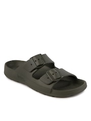 Totes Green Solbounce Ladies Adjustable Double Buckle Slides - Image 1 of 5