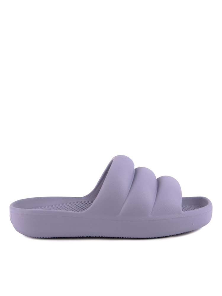 Totes Purple Solbounce Ladies Moulded Pillow Slides - Image 2 of 5