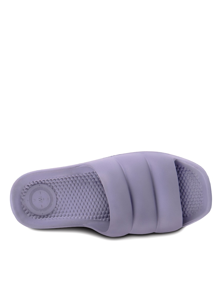 Totes Purple Solbounce Ladies Moulded Pillow Slides - Image 4 of 5