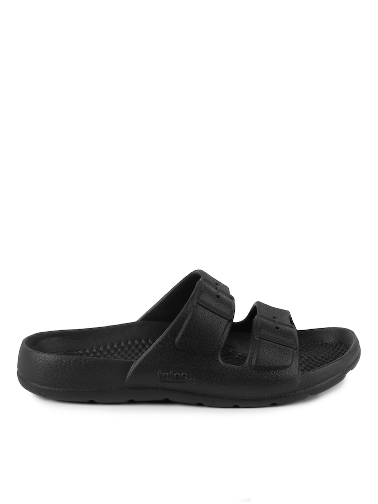 Totes Black Kids Solbounce Moulded Double Buckle Slides - Image 2 of 5