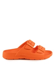 Totes Orange Solbounce Ladies Adjustable Double Buckle Slides - Image 2 of 5