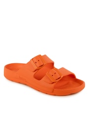 Totes Orange Solbounce Ladies Adjustable Double Buckle Slides - Image 3 of 5