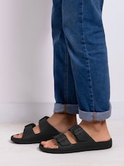 Negro - Sandalias con doble hebilla ajustable para hombre Solbounce de Totes - Imagen 1 de 5