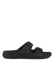Negro - Sandalias con doble hebilla ajustable para hombre Solbounce de Totes - Imagen 2 de 5