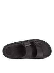 Negro - Sandalias con doble hebilla ajustable para hombre Solbounce de Totes - Imagen 3 de 5