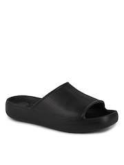 Totes Black Solbounce Ladies Ribbed Slides - Image 3 of 5