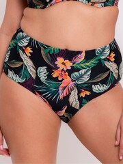 Curvy Kate Cuba Libre Bikinihose mit hoher Taille, Schwarz - Bild 2 von 4