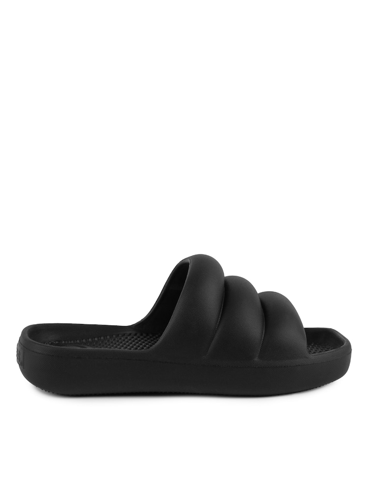 Totes Black Solbounce Ladies Moulded Pillow Slides - Image 2 of 5